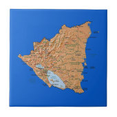 Nicaragua-Karten-Fliese Fliese (Vorderseite)