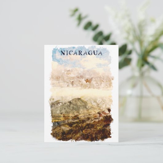 Nicaragua Landschaft Wasserfarbenreise Postkarte (Stehend Vorderseite)