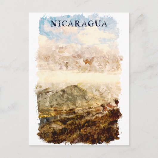 Nicaragua Landschaft Wasserfarbenreise Postkarte (Vorderseite)