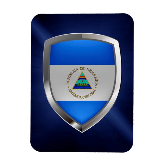 Nicaragua Metallic Emblem Magnet (Vertikal)