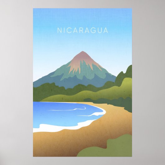 Nicaragua Minimal Reiseplakat Poster (Vorne)
