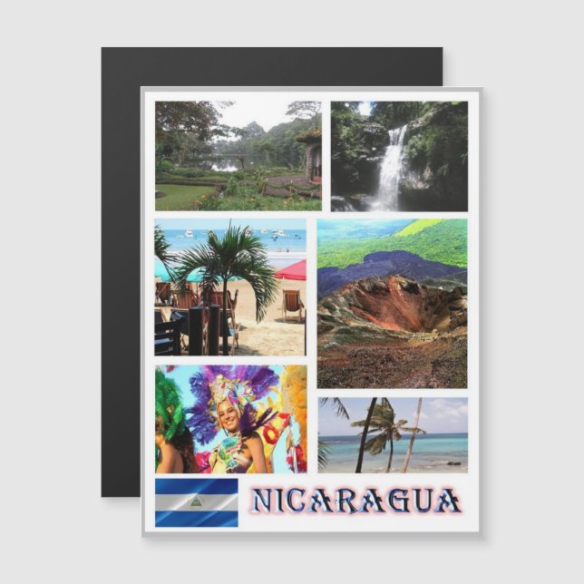 Nicaragua - Mosaik - Magnetkarte (Vorne/Hinten)