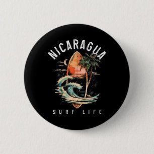 Nicaragua Nica Surf Vintage Surfen Surfer Button