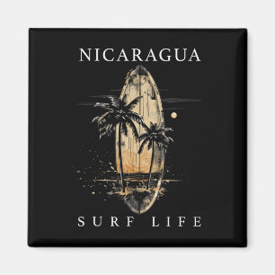 Nicaragua Nica Surfen Vintage Surfer Magnet