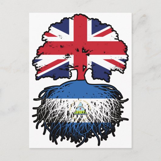 Nicaragua Nicaragua Britische Flagge für Tree Root Postkarte (Vorderseite)