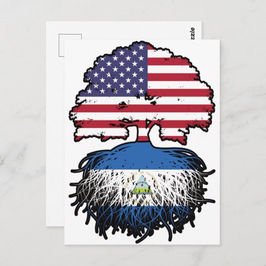 Nicaragua Nicaragua Flag der amerikanischen Tree R Postkarte (Vorne/Hinten)