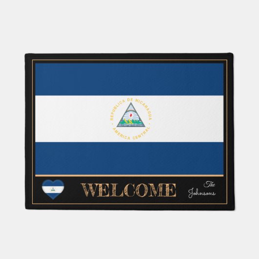 Nicaragua & Nicaragua Flaggenmatten / Sport Willko Fußmatte (Vorderseite)