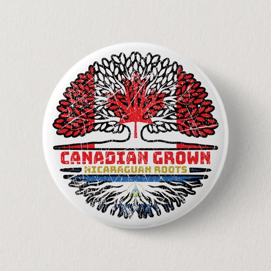 Nicaragua Nicaraguan Kanada Tree Roots Button (Vorderseite)