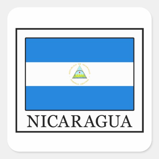 Nicaragua Quadratischer Aufkleber (Vorderseite)