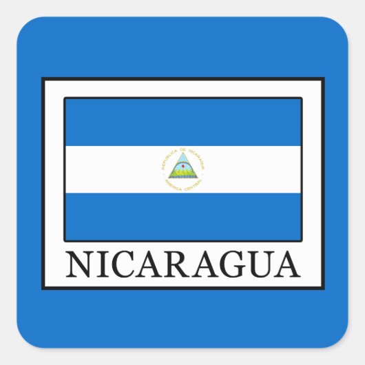 Nicaragua Quadratischer Aufkleber (Vorderseite)