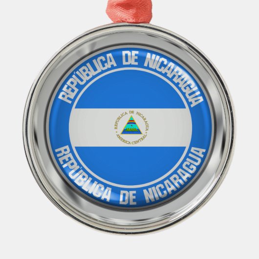 Nicaragua-RundEmblem Ornament Aus Metall (Vorne)