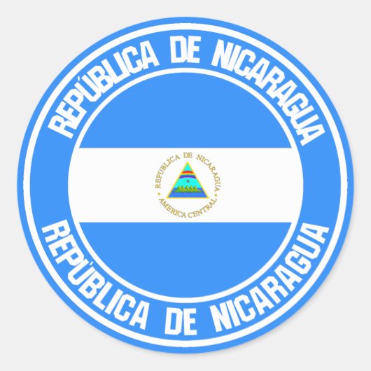 Nicaragua-RundEmblem Runder Aufkleber (Vorderseite)
