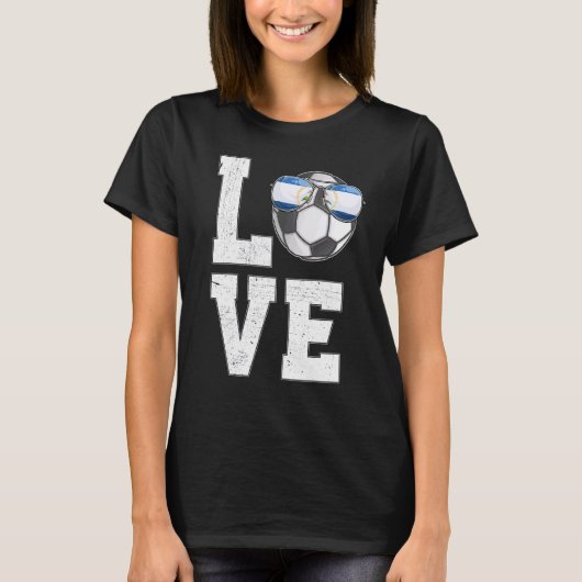 Nicaragua Soccer Liebe Nicaraguanische Flagge T-Shirt (Vorderseite)