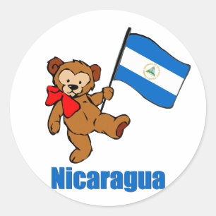 Nicaragua Teddy Bear Runder Aufkleber