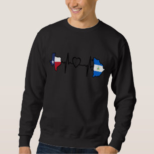Nicaragua Texas Heartbeat Texan Nicaragua Flag Sweatshirt