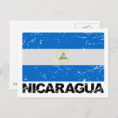Nicaragua Vintage Flagge Postkarte (Vorne/Hinten)