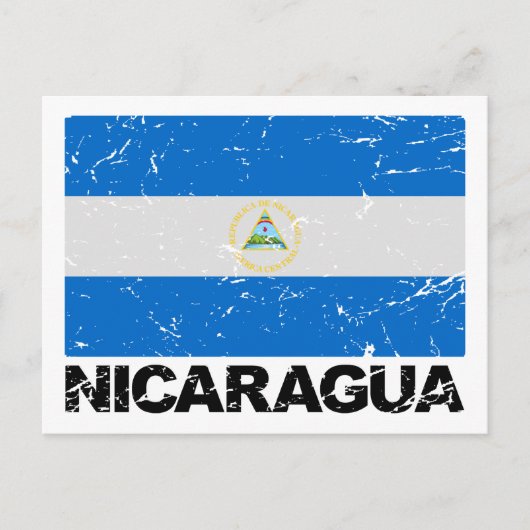 Nicaragua Vintage Flagge Postkarte (Vorderseite)
