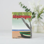 Nicaragua Vintage Reiseplakat. Postkarte (Stehend Vorderseite)