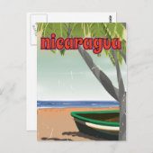 Nicaragua Vintage Reiseplakat. Postkarte (Vorne/Hinten)