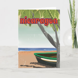 Nicaragua Vintage-Reiseposter. Feiertagskarte