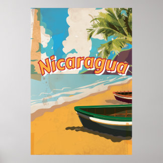 Nicaragua Vintager Urlaub Poster
