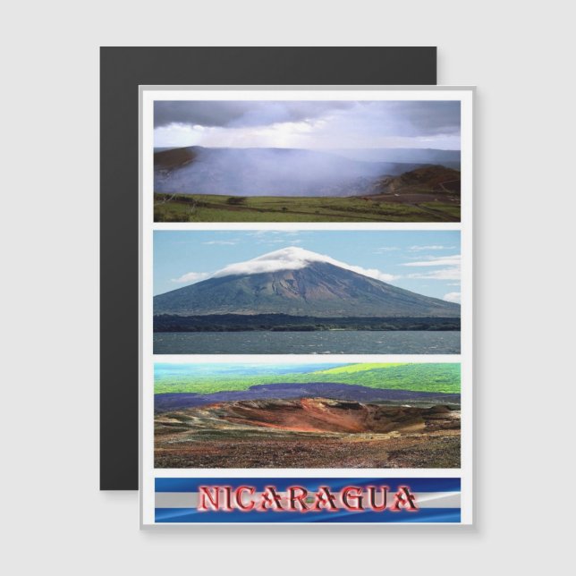 Nicaragua - Volcán - Mosaik - Magnetkarte (Vorne/Hinten)