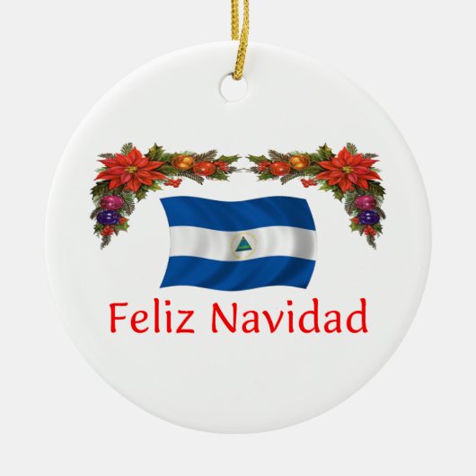 Nicaragua-Weihnachten Keramik Ornament (Vorne)