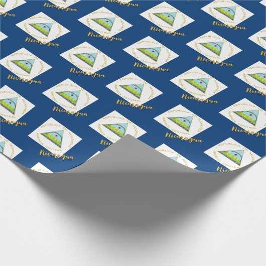 Nicaragua Wrapping Paper, nicaraguanische FlaggenP Geschenkpapier (Ecke)