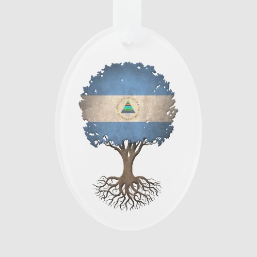 Nicaraguaflaggen-Baum des Lebens kundengerecht Ornament (Vorderseite)
