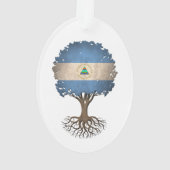 Nicaraguaflaggen-Baum des Lebens kundengerecht Ornament (Rückseite)