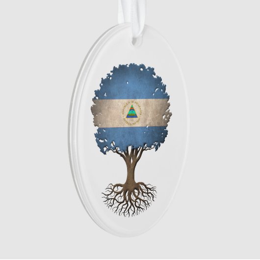 Nicaraguaflaggen-Baum des Lebens kundengerecht Ornament (Vorderseite)