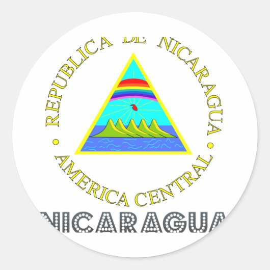 Nicaraguan Emblem Runder Aufkleber (Vorderseite)