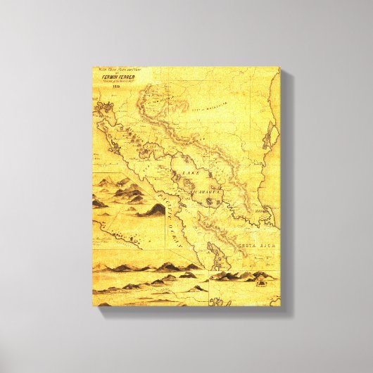 NicaraguaPanoramakarteNicaragua Leinwanddruck (Vorderseite)