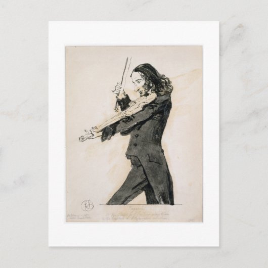 Niccolo Paganini (1782-1840) die Violine, 1 Postkarte (Vorderseite)