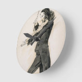 Niccolo Paganini (1782-1840) die Violine, 1 Runde Wanduhr (Winkel)