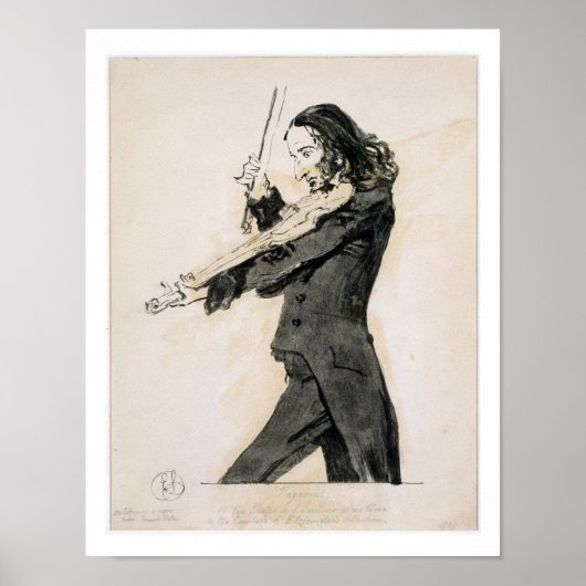 Niccolo Paganini (1782-1840) Playing the Violine, Poster (Vorne)