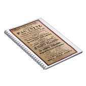 Niccolò Paganini Konzertposter Drury Lane London Notizblock (Rechte Seite)