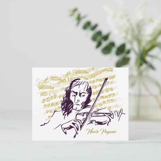 Niccolo Paganini Postkarte (Stehend Vorderseite)
