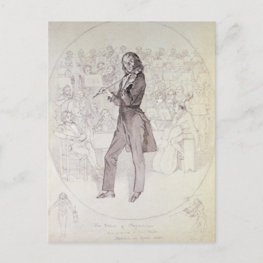 Niccolo Paganini, Violinist Postkarte (Vorderseite)