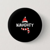 Nice And Naughty Shirt Matching Christmas Pajamas Button (Vorderseite)