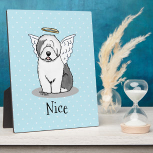 Nice Angel Old English Sheepdog (Grau 1) - Niedlic Fotoplatte