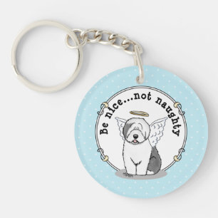 Nice Angel Old English Sheepdog (Grau 1) - Niedlic Schlüsselanhänger