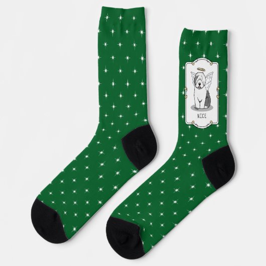 Nice Angel Old English Sheepdog (Grau 1) - Niedlic Socken (Linkes Detail)