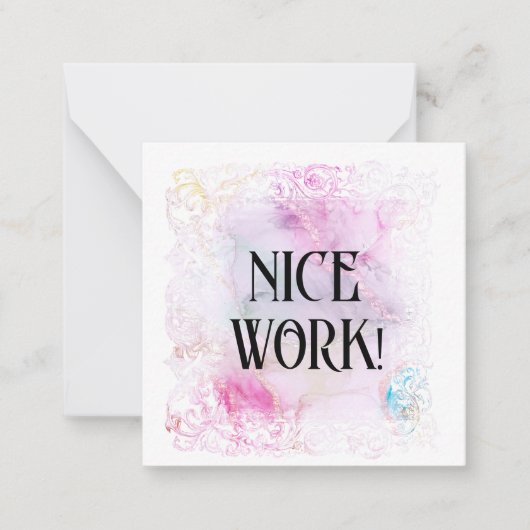 *~* NICE ARBEIT! AP62 Relationship Flat Note Card Mitteilungskarte (Vorderseite)