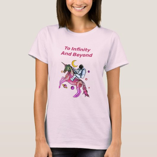 Nice Astronaut Ride Space Unicorn Pferd T-Shirt (Vorderseite)