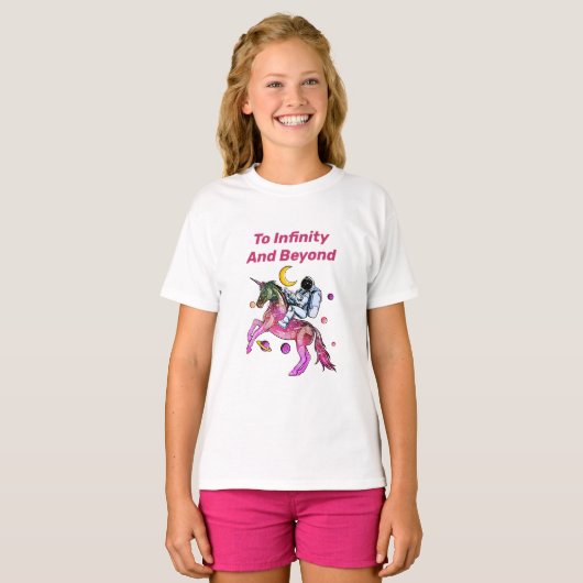 Nice Astronaut Ride Space Unicorn Pferd T-Shirt (Vorne ganz)