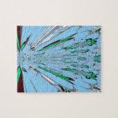 Nice Beautiful Aqua Blue phantastisch Floral Motif Puzzle (Horizontal)