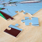 Nice Beautiful Aqua Blue phantastisch Floral Motif Puzzle (Seite)