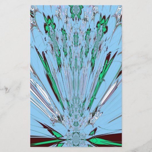 Nice Beautiful Aqua Phantastisches Blumenmuseum Briefpapier (Vorderseite)