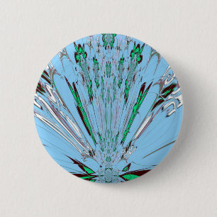 Nice Beautiful Aqua Phantastisches Blumenmuseum Button